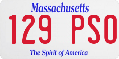 MA license plate 129PS0