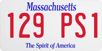 MA license plate 129PS1