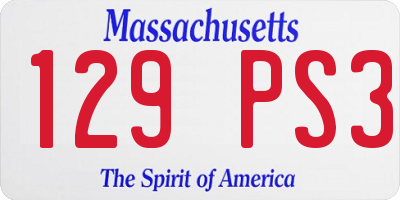 MA license plate 129PS3