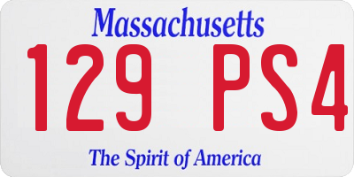 MA license plate 129PS4