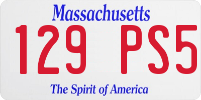MA license plate 129PS5