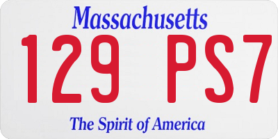 MA license plate 129PS7