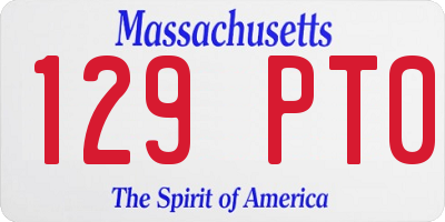 MA license plate 129PT0