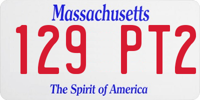 MA license plate 129PT2