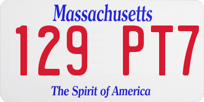 MA license plate 129PT7
