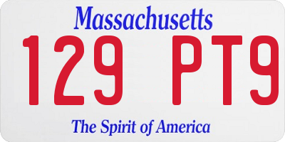 MA license plate 129PT9