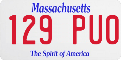 MA license plate 129PU0