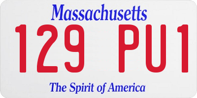 MA license plate 129PU1