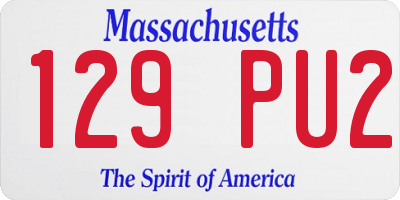 MA license plate 129PU2
