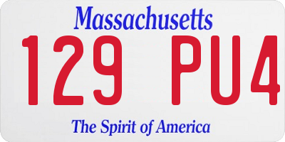 MA license plate 129PU4