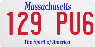 MA license plate 129PU6