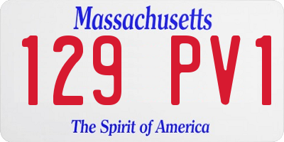 MA license plate 129PV1