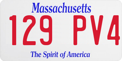 MA license plate 129PV4