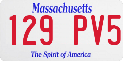 MA license plate 129PV5