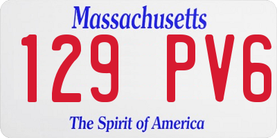 MA license plate 129PV6