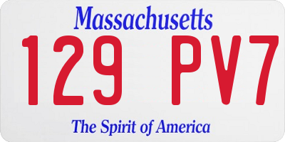 MA license plate 129PV7