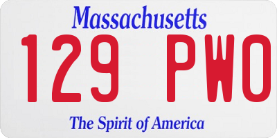 MA license plate 129PW0