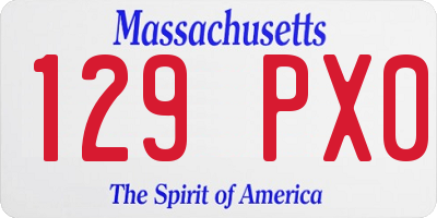 MA license plate 129PX0