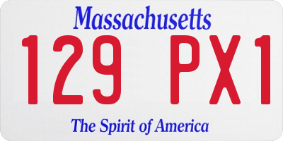 MA license plate 129PX1