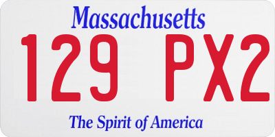 MA license plate 129PX2