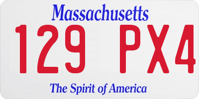 MA license plate 129PX4