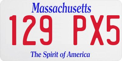 MA license plate 129PX5
