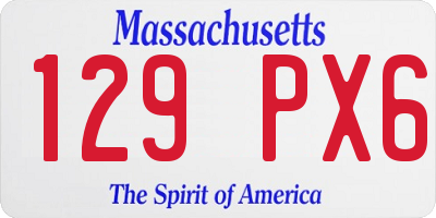 MA license plate 129PX6