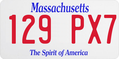 MA license plate 129PX7
