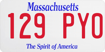 MA license plate 129PY0