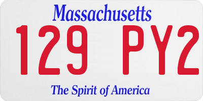 MA license plate 129PY2