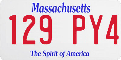 MA license plate 129PY4