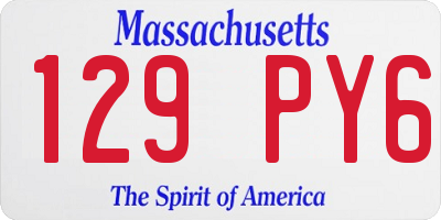 MA license plate 129PY6