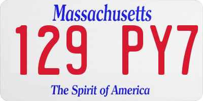 MA license plate 129PY7