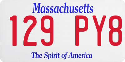 MA license plate 129PY8
