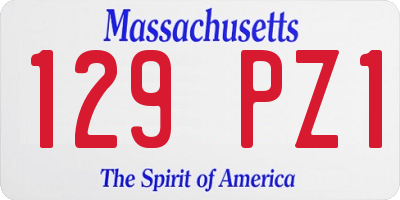 MA license plate 129PZ1