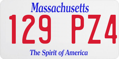MA license plate 129PZ4