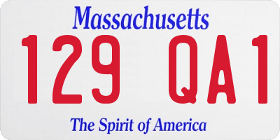 MA license plate 129QA1