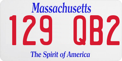 MA license plate 129QB2