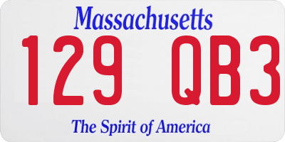 MA license plate 129QB3