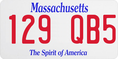 MA license plate 129QB5
