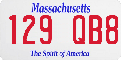 MA license plate 129QB8