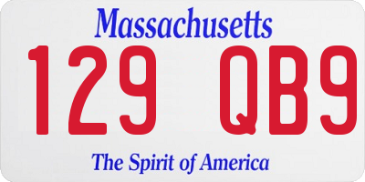 MA license plate 129QB9