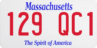 MA license plate 129QC1