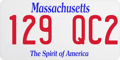 MA license plate 129QC2