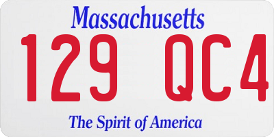 MA license plate 129QC4