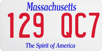 MA license plate 129QC7