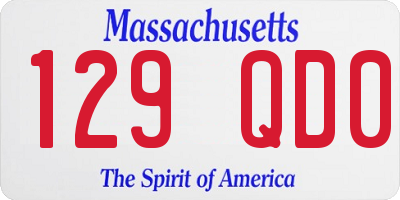 MA license plate 129QD0