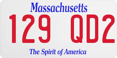 MA license plate 129QD2