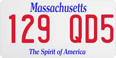MA license plate 129QD5