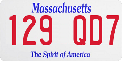 MA license plate 129QD7